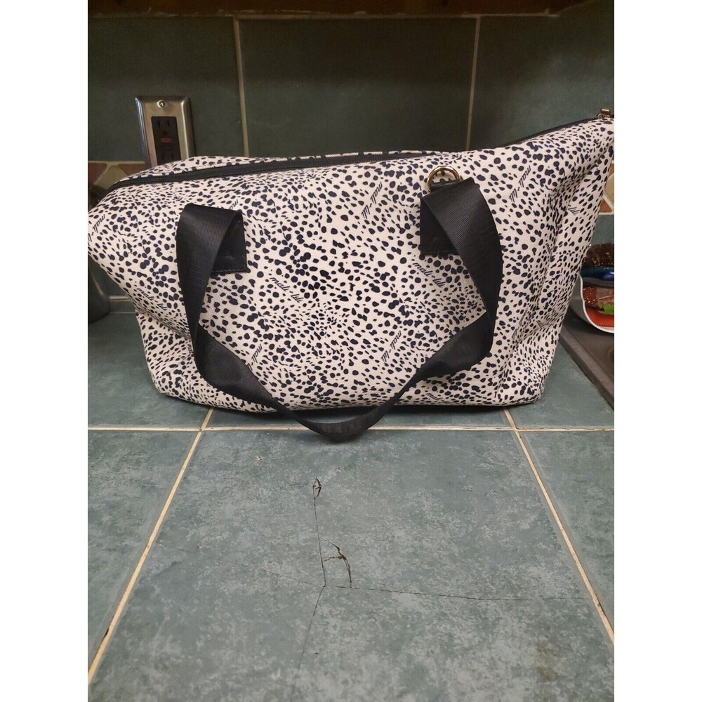 Mali + Lili Weekender Duffel Bag, Leopard Print - Beige Black